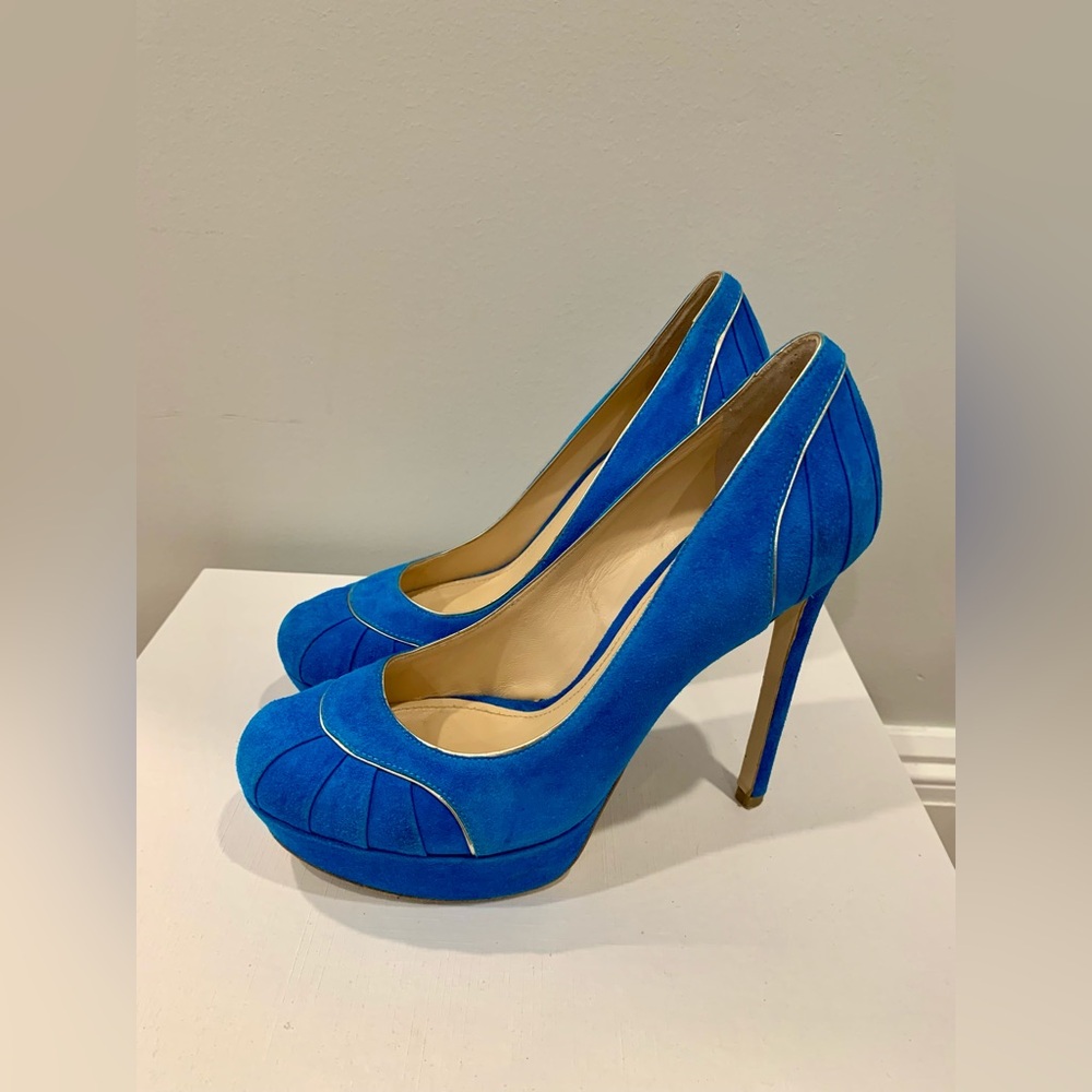 Blue Suede Women's Heels